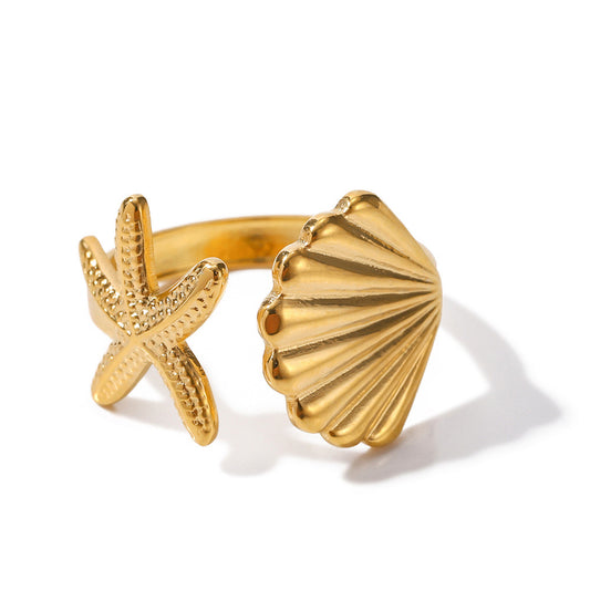 STAR SHELL GOLD RING