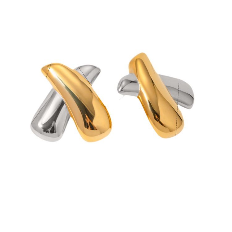 X GOLD EARRINGS