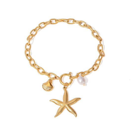 STAR SHELL PEARL BRACELET