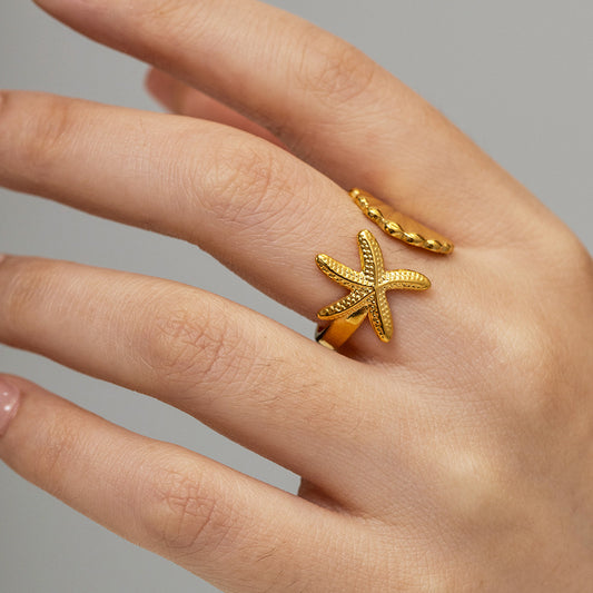 STAR SHELL GOLD RING