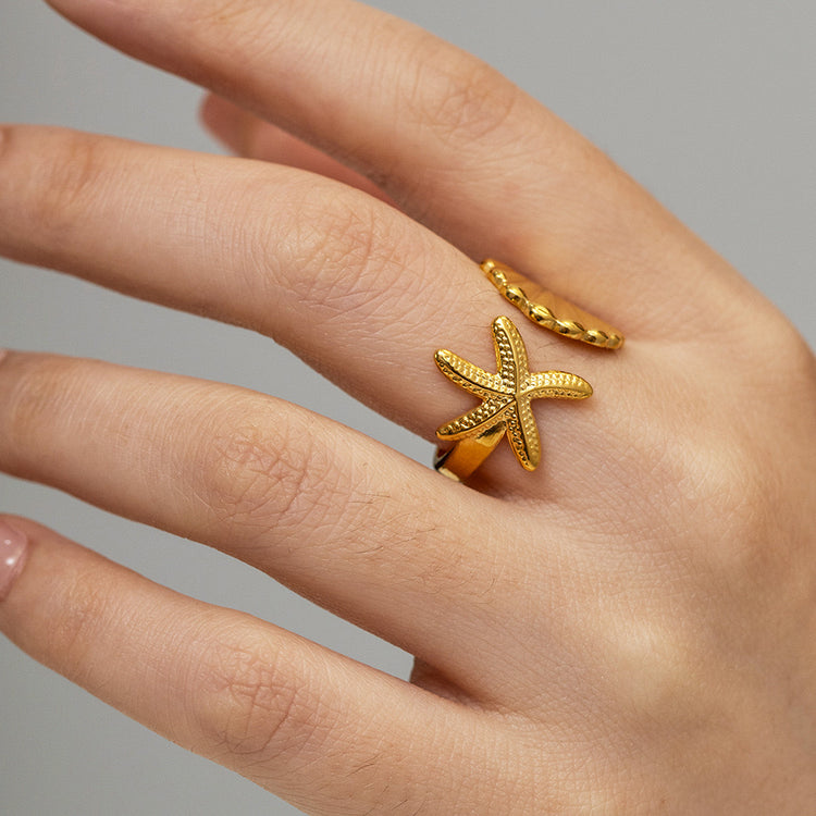 STAR SHELL GOLD RING