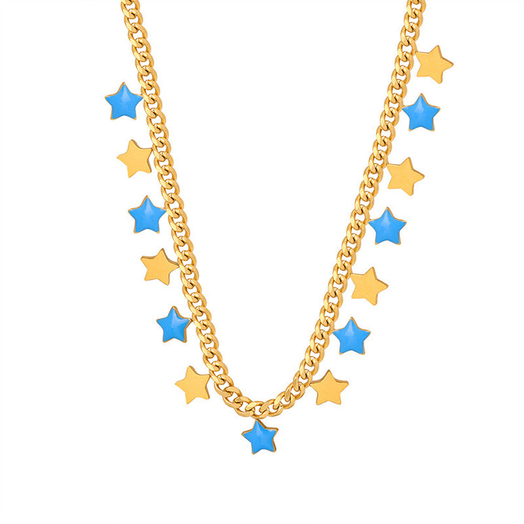 BLUE STAR GOLD NECKLACE