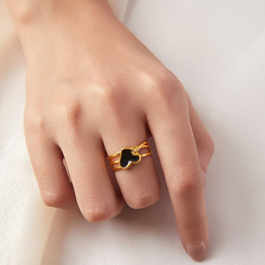 BLACK MULTI LAYER RING