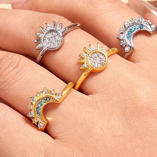 SUN MOON GOLD RING