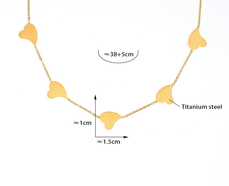 HEARTS GOLD NECKLACE