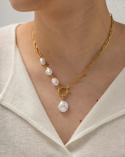 PEARL LINK CHAIN NECKLACE