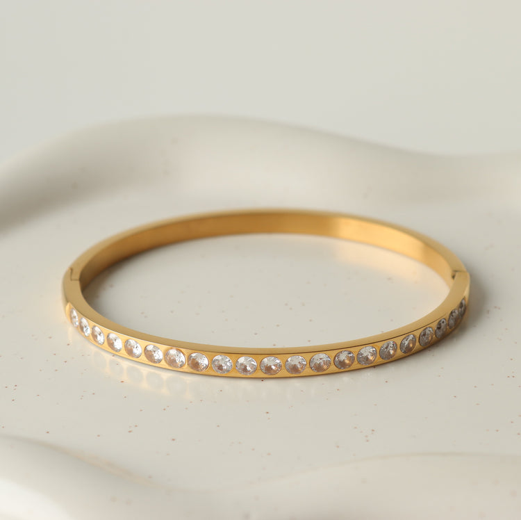 GOLD CRYSTAL BANGLE