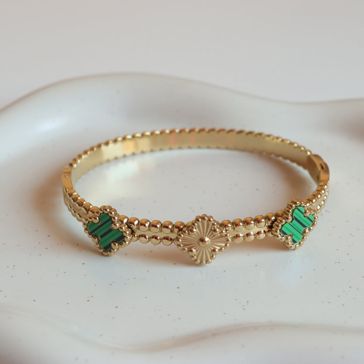 EMERALD FLOWER BANGLE