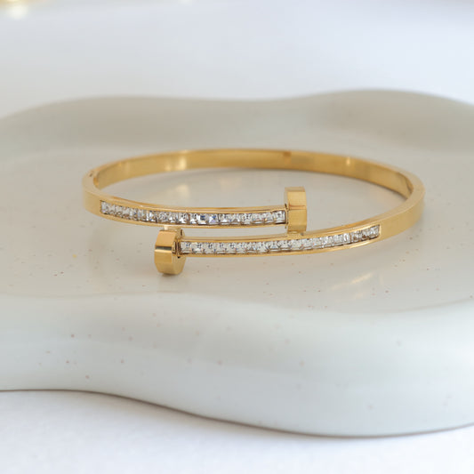 GOLD CROSS BANGLE