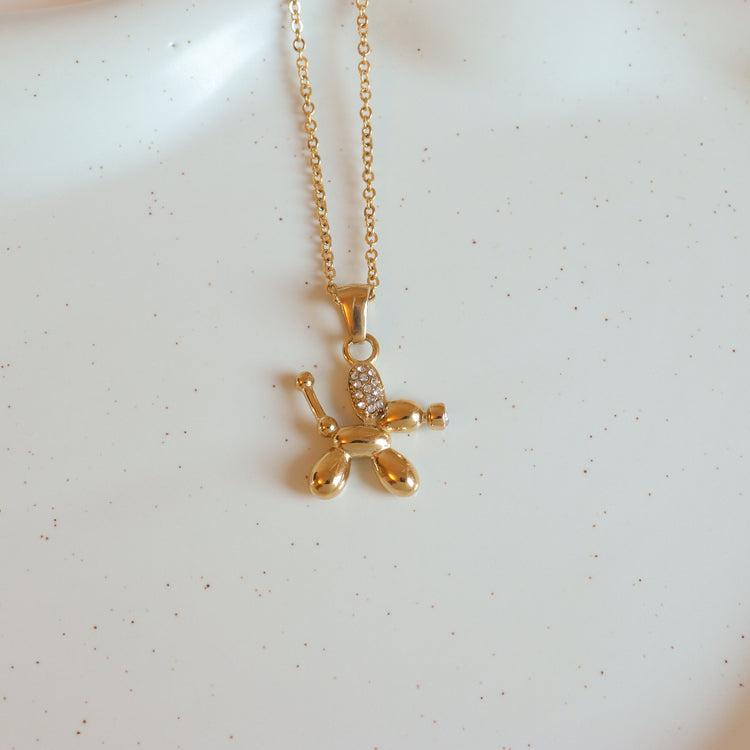 CUTE DOG GOLD NECKLACE