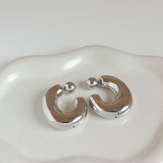 CHUNKY SILVER EARRINGS