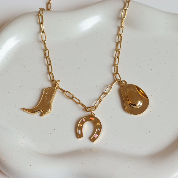 BOOT & HAT PENDANTS NECKLACE