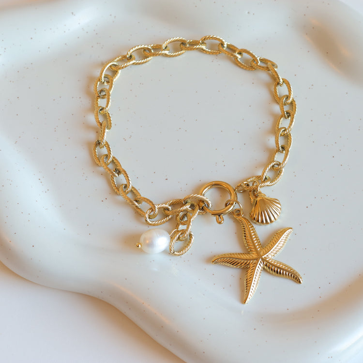 STAR SHELL PEARL BRACELET