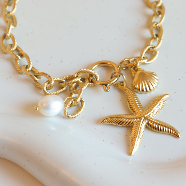 STAR SHELL PEARL BRACELET