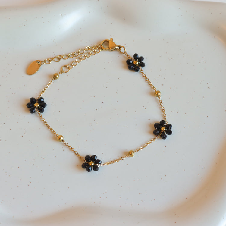 BLACK FLOWER BRACELET