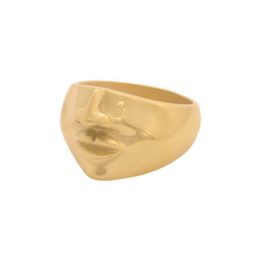 FACE GOLD RING