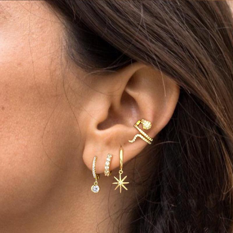 STAR DROP MINI HOOP EARRING-VENUS LOVES JEWELLERY